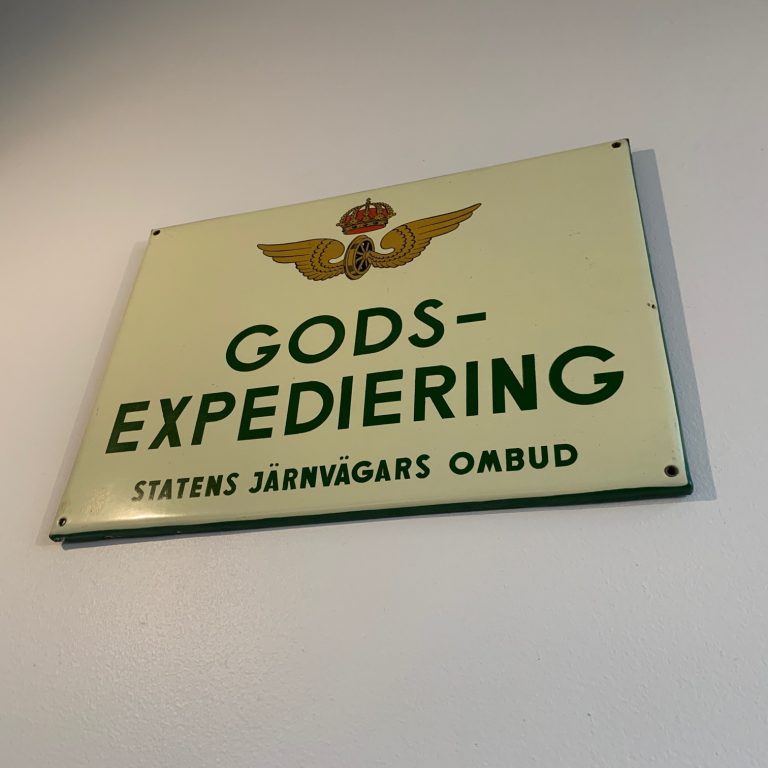 Emaljskylt SJ Gods expediering Retrolux antik