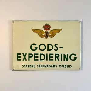 Emaljskylt SJ Gods expediering Retrolux antik