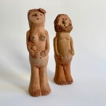 Figuriner Adam och eva i naket lergods Retrolux antik