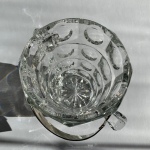 Ishink i klart glas och hantag i rostfritt 1970-tal Retrolux antik