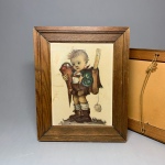 Hummel tavlor pojke och flicka med korg och leksaker Retrolux antik