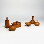 Miniatyrer i teak Retrolux antik