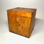 Träbox med lås och lönnfack tidigt 1900-tal Retrolux antik