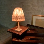 Bordslampa nattduksbord textil Retrolux antik
