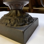 Fransk glas skål på fot i metall Retrolux antik