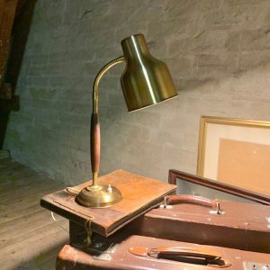 Retro Skrivbordslampa bordslampa mässing teak Retrolux antik