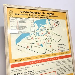 Utrymningsplan för Malmö Om kriget kommer 1961 Retrolux antik