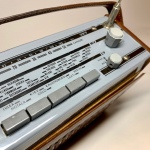 Transistor radio Monark läder Retrolux antik