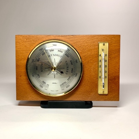 Barometer termometer teak Retrolux antik