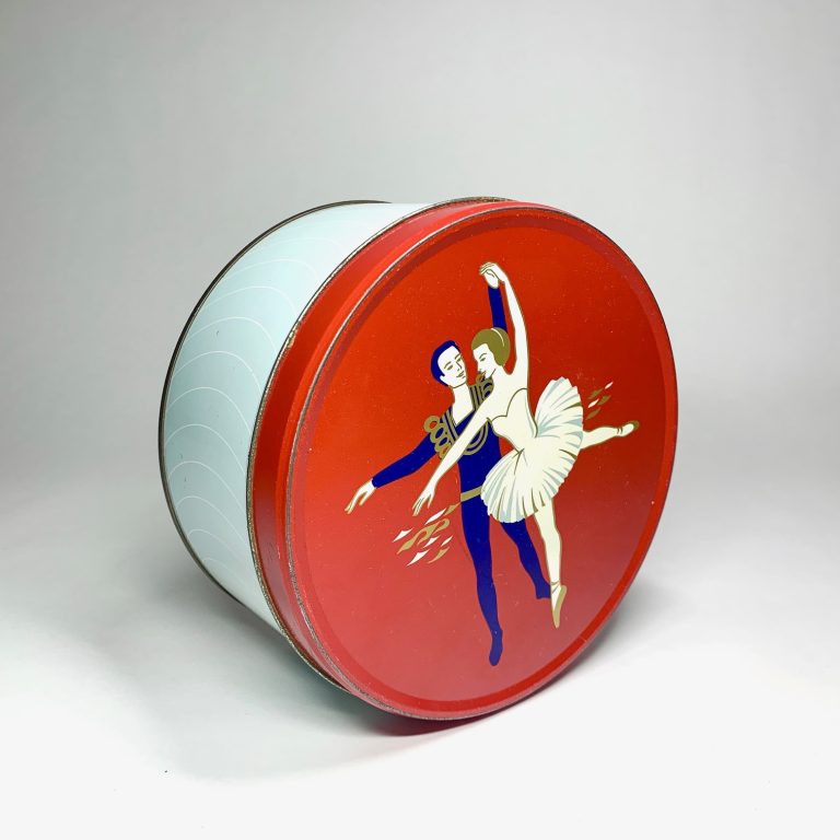 Plåtburk ballerina dansande par Retrolux antik