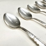 9 st Kaffeskedar nysilver stansade Retrolux antik